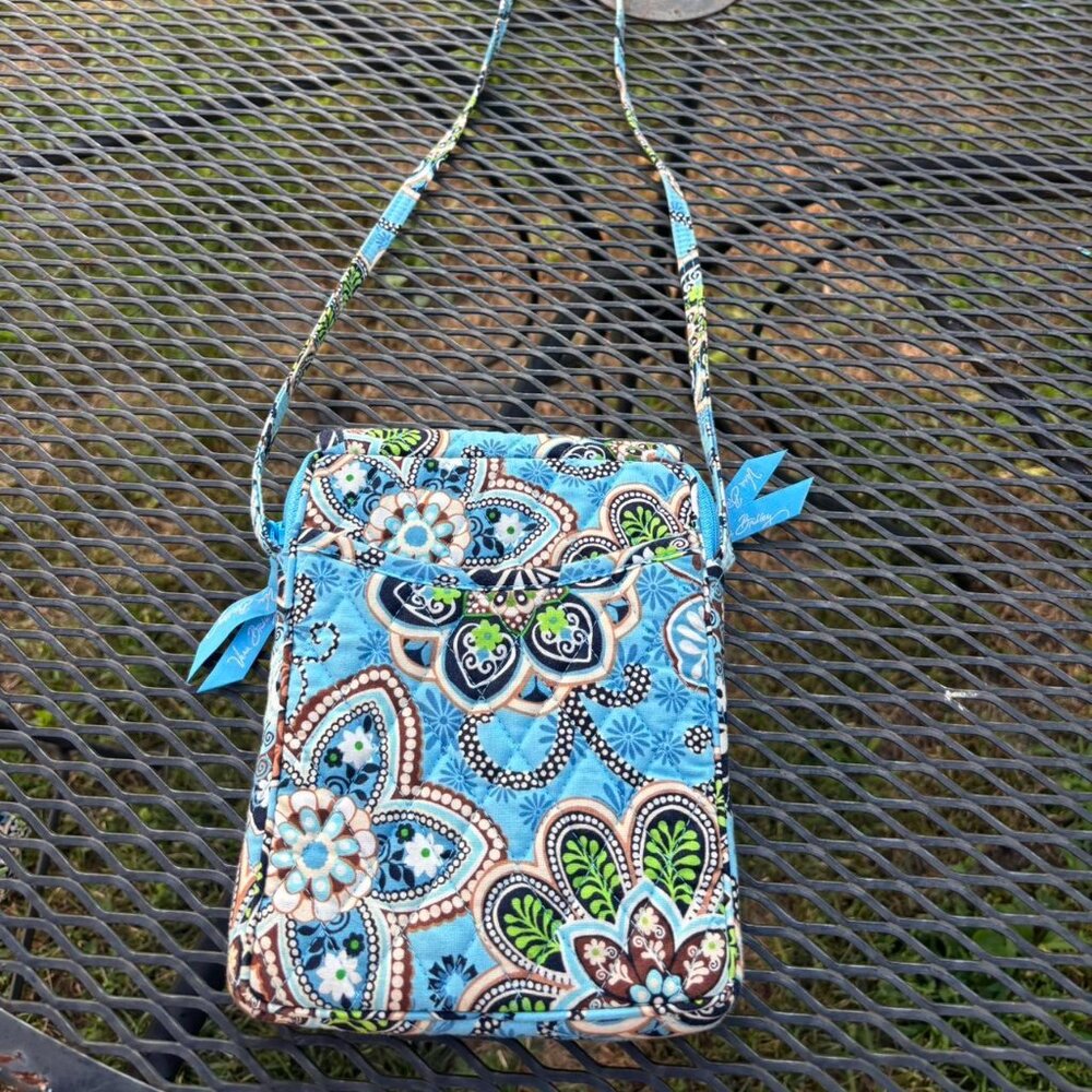 Vintage Bali Blue Mini Hipster Crossbody Bag/Purse